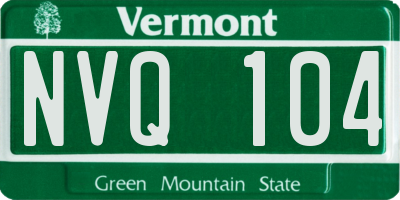 VT license plate NVQ104