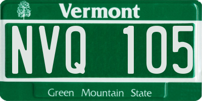 VT license plate NVQ105
