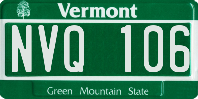 VT license plate NVQ106