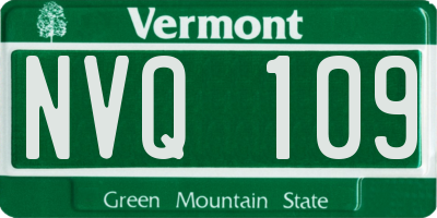 VT license plate NVQ109