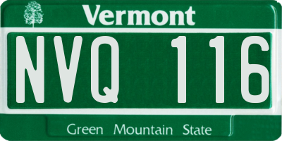 VT license plate NVQ116