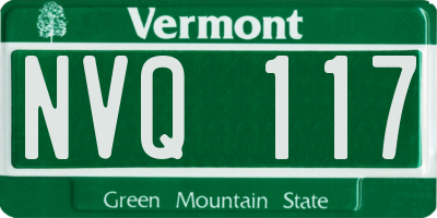 VT license plate NVQ117