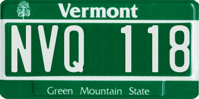 VT license plate NVQ118