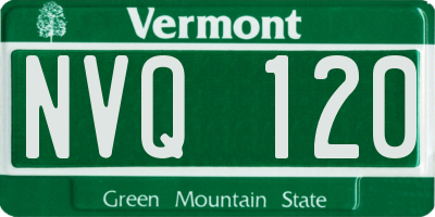 VT license plate NVQ120