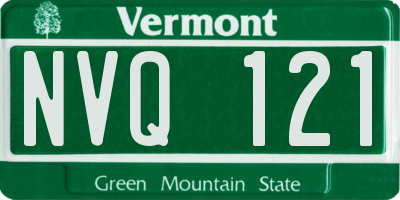 VT license plate NVQ121