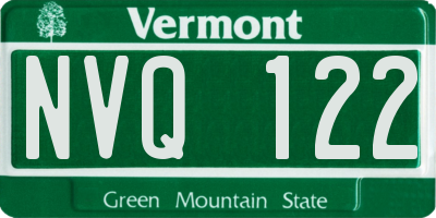VT license plate NVQ122