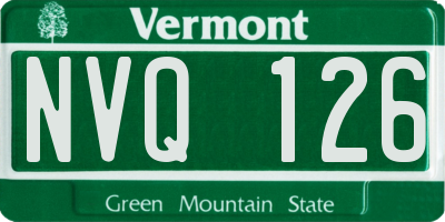 VT license plate NVQ126