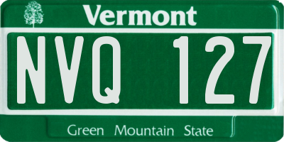 VT license plate NVQ127