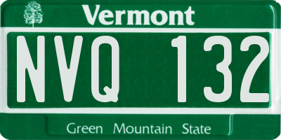 VT license plate NVQ132