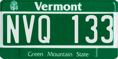 VT license plate NVQ133