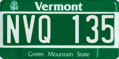 VT license plate NVQ135