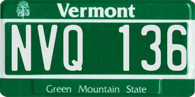 VT license plate NVQ136