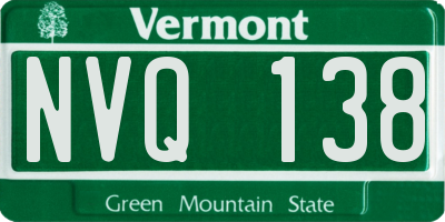 VT license plate NVQ138