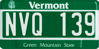 VT license plate NVQ139