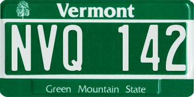 VT license plate NVQ142