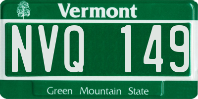VT license plate NVQ149
