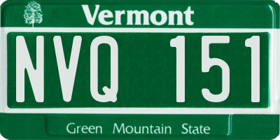 VT license plate NVQ151
