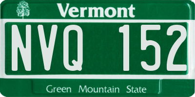 VT license plate NVQ152