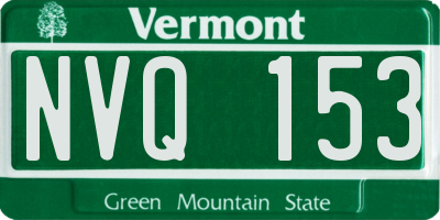 VT license plate NVQ153