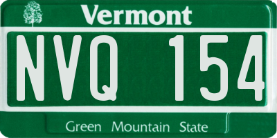 VT license plate NVQ154