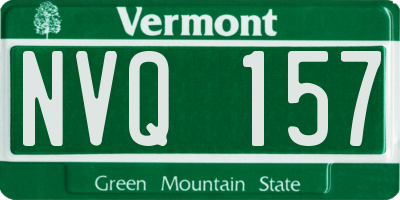 VT license plate NVQ157