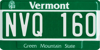 VT license plate NVQ160