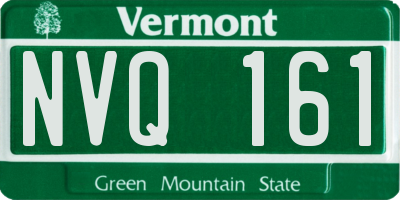 VT license plate NVQ161
