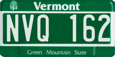 VT license plate NVQ162