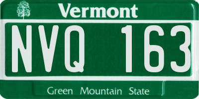 VT license plate NVQ163