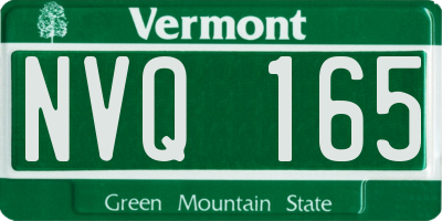 VT license plate NVQ165