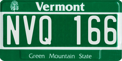 VT license plate NVQ166
