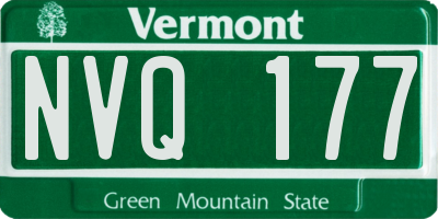VT license plate NVQ177