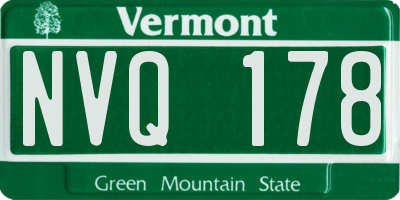 VT license plate NVQ178