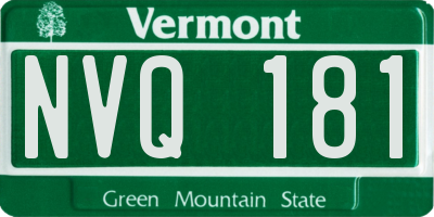 VT license plate NVQ181