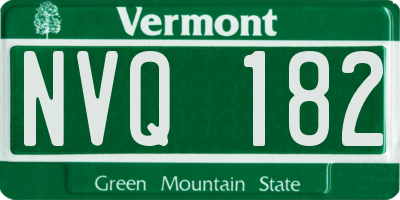 VT license plate NVQ182