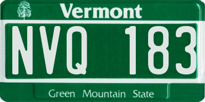 VT license plate NVQ183