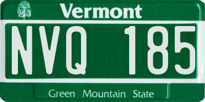 VT license plate NVQ185