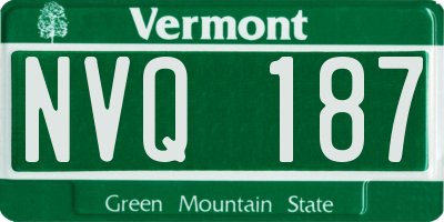 VT license plate NVQ187