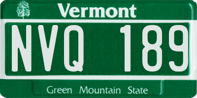 VT license plate NVQ189