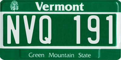 VT license plate NVQ191