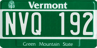 VT license plate NVQ192