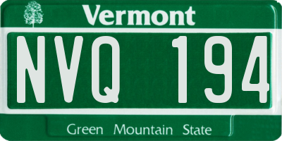 VT license plate NVQ194