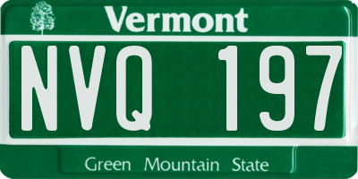 VT license plate NVQ197