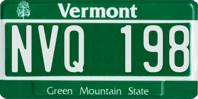 VT license plate NVQ198