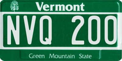 VT license plate NVQ200