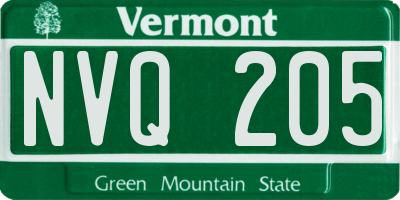VT license plate NVQ205
