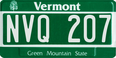 VT license plate NVQ207