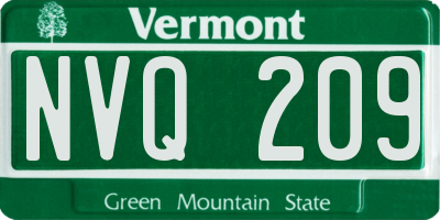VT license plate NVQ209