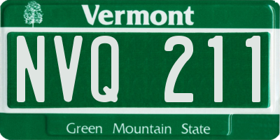 VT license plate NVQ211