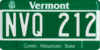 VT license plate NVQ212